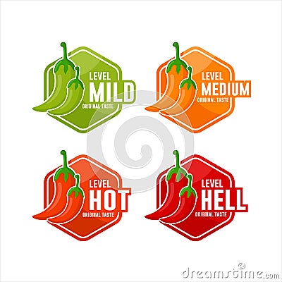 Chili Peppers Level Vector Design Logo Collection Vector Illustration