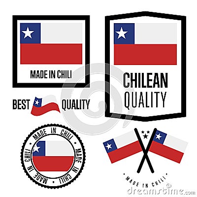 Chili quality label set for goods Vector Illustration