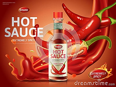 Chili sauce ad Vector Illustration