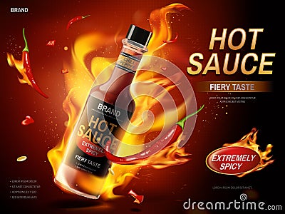 Chili sauce ad Vector Illustration