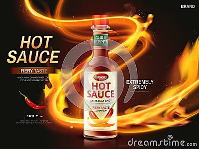 Chili sauce ad Vector Illustration