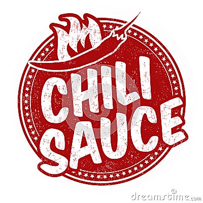 Chili sauce sign or stamp Vector Illustration