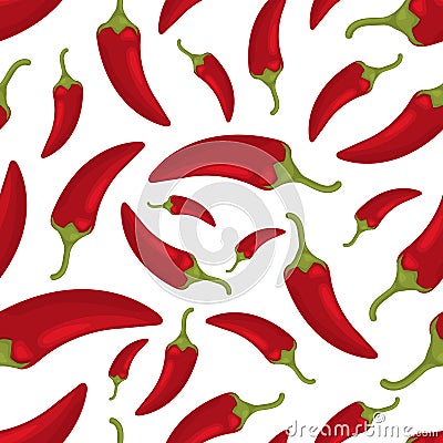 Chili seamless pattern Vector Illustration