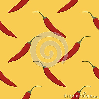 chili seamless pettern vector illustration Vector Illustration