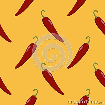 chili seamless pettern vector illustration Vector Illustration