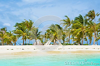 Chill lounge zone on the shore of Indian Ocean Stock Photo