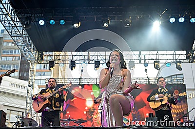 Chilean singer Maria Jose Quintanilla in a show. Editorial Stock Photo