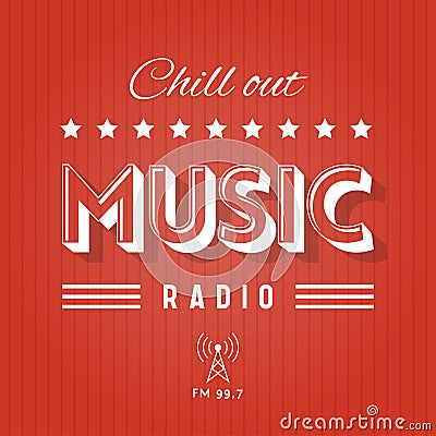 Chill Out Music Radio Vector Illustration