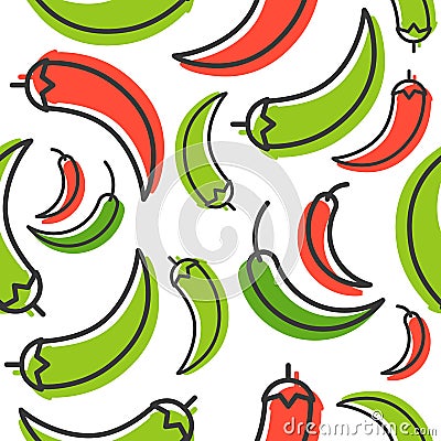 Chill outline seamless pattern and shadow for use as wallpaper Vector Illustration