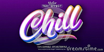 Chill text effect, minimalistic and colorful editable text style Vector Illustration