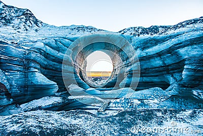 Glacial Majesty: Exploring the Frozen Depths Stock Photo