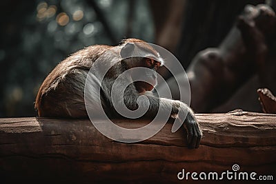 Chilled-out brown monkey Stock Photo