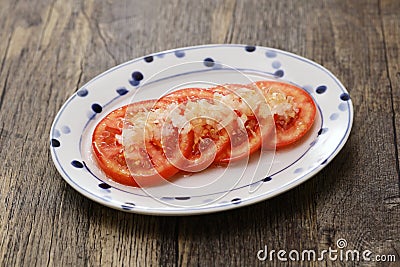 chilled tomato, Izakaya ( Japanese reasonable restaurant ) Popular Menu Stock Photo
