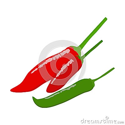 Chilli flat design, Chilli isolated on white background. Vector Illustration