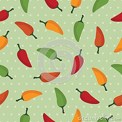 Chilli pepper pattern Vector Illustration