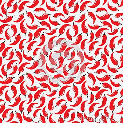 Chilli pepper seamless pattern Vector Illustration