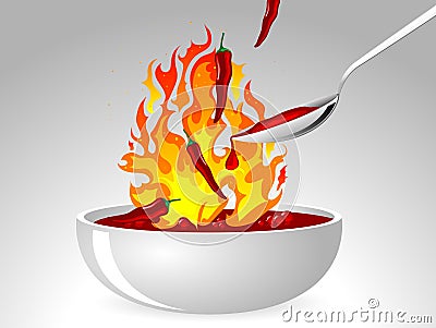 Chilli sauce Vector Illustration