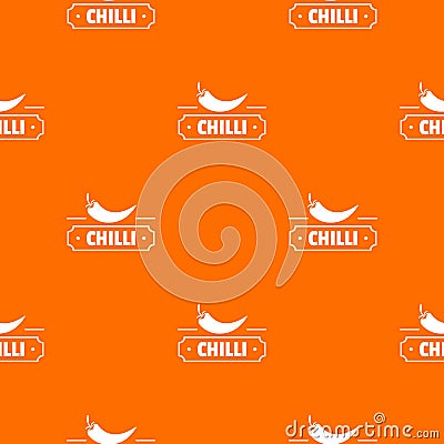 Chilli spice pattern vector orange Vector Illustration