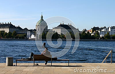 Chilling at copenhagen opera Stock Photo