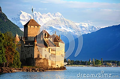 The Chillon castle in Montreux, Switzerland Editorial Stock Photo