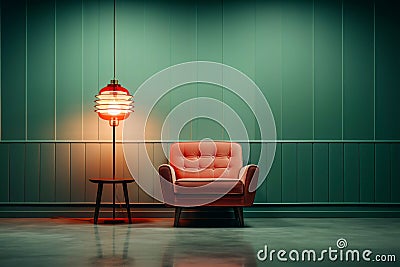 Chillwave of the Past: Retrofuturistic 60s Space Vibes, Generative AI Stock Photo