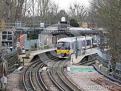 Chiltern Railways train at Rickmansworth Station platform Editorial Stock Photo