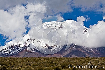 Chimborazo volcano in andean Ecuador Stock Photo