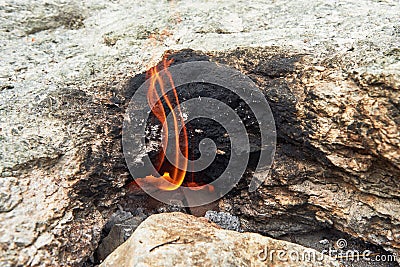 Chimera fire. On the hill near Chirali. Kemer Stock Photo