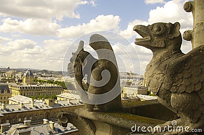 Chimera from Notre Dame Cathedral Stock Photo