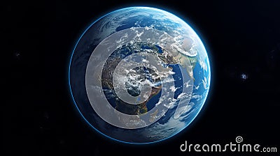 Chimera's Colossal Silhouette: Earth's Global Impact Stock Photo