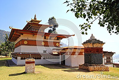 Chimi Lakhang or Chime Lhakhang temple, Punakha District, Bhutan Stock Photo