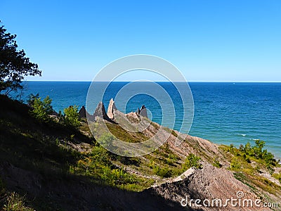 NY Chimney Bluff State Park cliffs on Lake Ontario Stock Photo