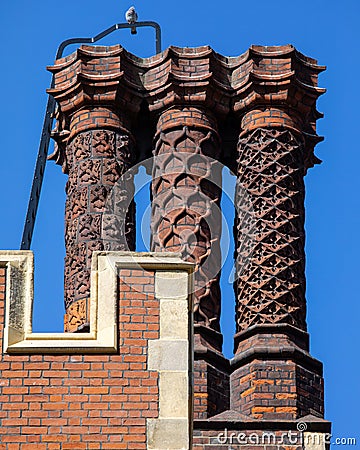 Chimney Detail of the Great Hall of Lincoln's Inn, London Editorial Stock Photo