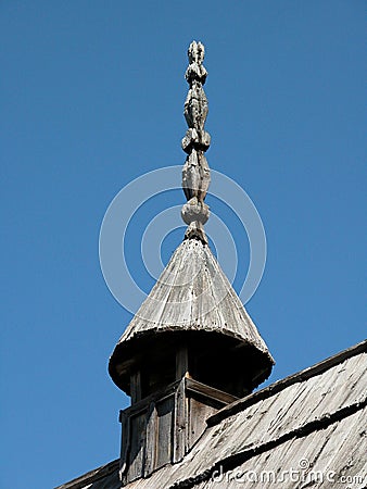 Chimney in ethno village Sirogojno Stock Photo