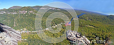 Chimney Rock on a clear day Stock Photo