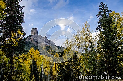 Chimney Rock from Owl Creek Pass 1 Stock Photo