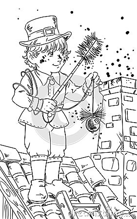 Chimney sweeper Cartoon Illustration