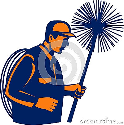 Chimney sweeper cleaner sweep Stock Photo