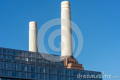 Chimneys of Battersea Power station Stock Photo