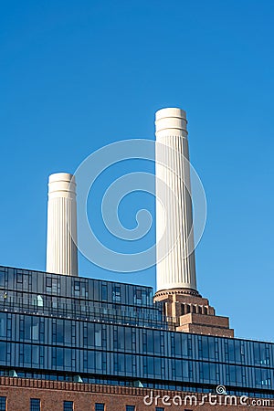 Chimneys of Battersea Power station Stock Photo