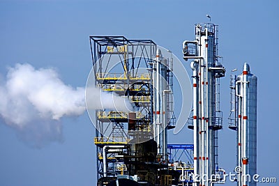 Chimneys of chemical factory Stock Photo