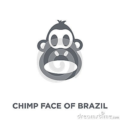 Chimp face of Brazil icon from Brazilian icons collection. Vector Illustration