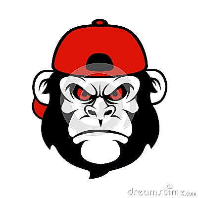 Chimpanzee in a cap Vector Illustration