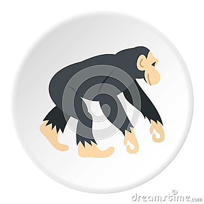 Chimpanzee, icon circle Vector Illustration