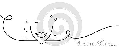 Chin line icon. Plastic surgery sign. Continuous line with curl. Vector Vector Illustration