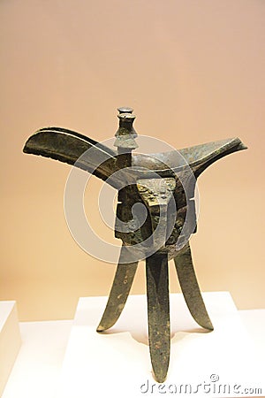 China ancient bronze Jue Editorial Stock Photo