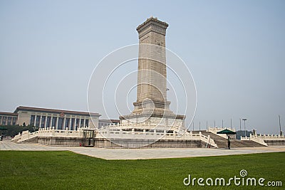 China Asia, Beijing, the monument to the people's Heroes Editorial Stock Photo