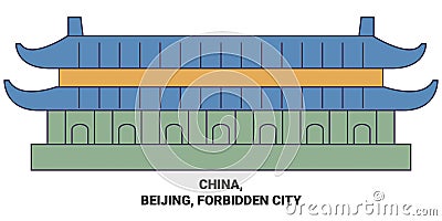 China, Beijing, Forbidden City travel landmark vector illustration Vector Illustration