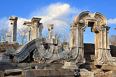 China Beijing Yuanmingyuan Ruins-Old Summer Palace Stock Photo