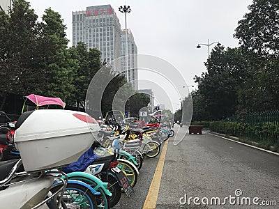 China Bikes Editorial Stock Photo